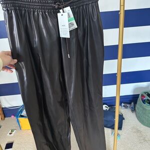 A.L.C. Shiny Black Joggers